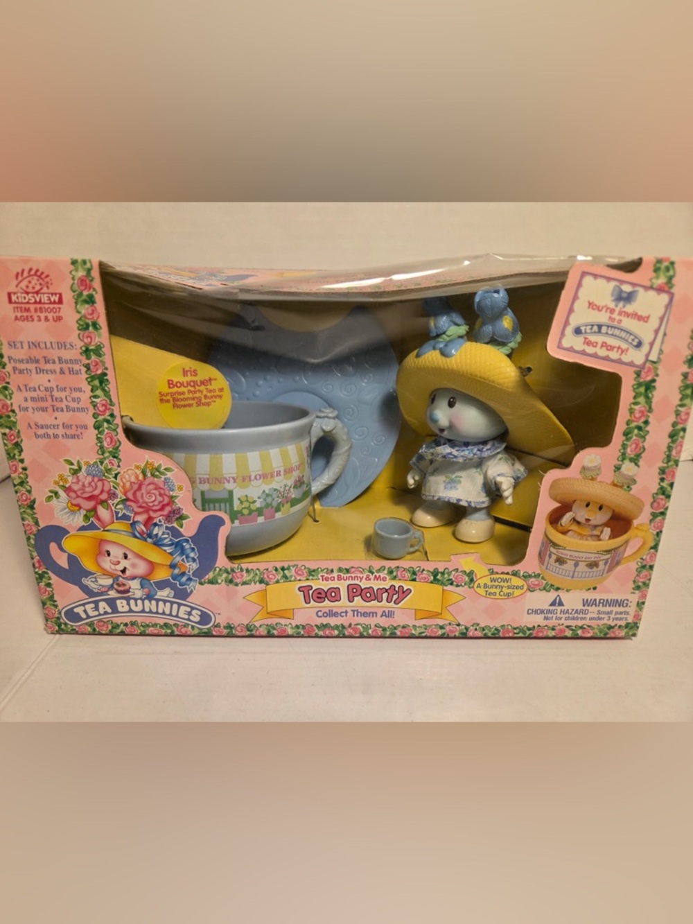 #81007 Vintage Kidsview Tea Bunnies Tea Bunny & Me Tea Party Iris Bouquet Rare